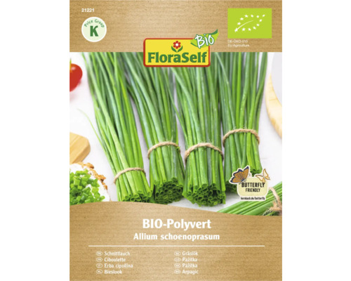 Kräutersamen FloraSelf Bio Schnittlauch 'Polyvert' Verpackung Bio Schnittlauch Samen
