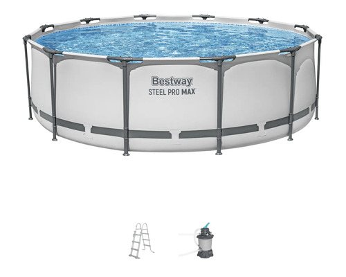 Bestway Steel Pro Max Frame Pool Set mit Leiter und Filterpumpe