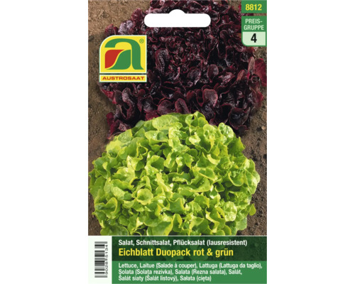 Salatsamen Austrosaat Eichblattsalat 'Vizir & Lunix' Austrosaat Eichblatt Duopack Salat rot und grün