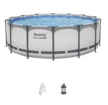 Aufstellpool-Set mit Stahlrahmen, Leiter und Filterpumpe