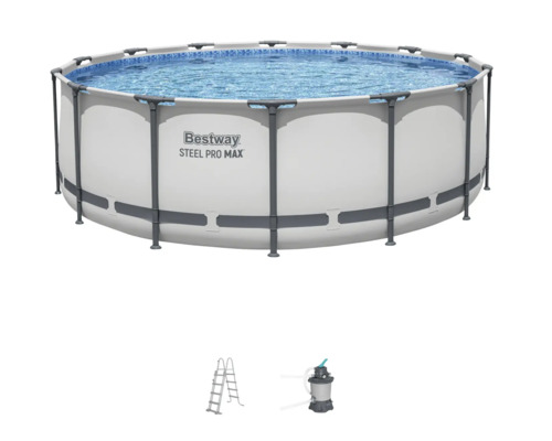 Aufstellpool-Set mit Stahlrahmen, Leiter und Filterpumpe