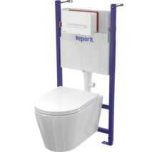 Vorwandelement mit wandhängendem WC und Spülkasten der Marke Veporit.