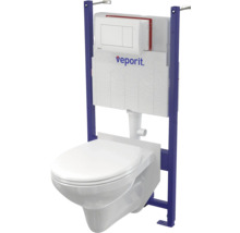Wand-WC-Set mit Vorwandelement und Betätigungsplatte