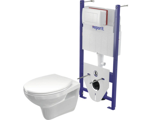 Wand-WC mit Spülkasten und Vorwandelement