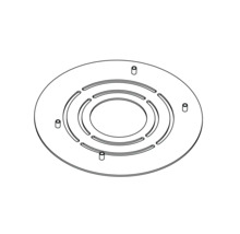 Runde Abdeckplatte mit Aussparungen und Montagebolzen