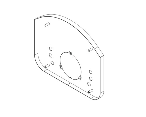 Technische Zeichnung einer Montageplatte