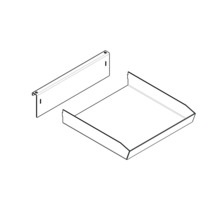 Zeichnung einer Schubladenblende und eines Schubladeneinsatzes