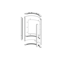 Explosionszeichnung einer Duschkabine mit Einzelteilen