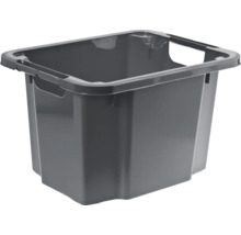 Grauer Kunststoffbehälter mit Griffen
