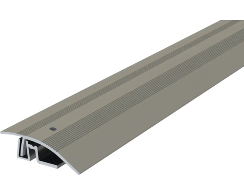 Aluminium Übergangsprofil mit gerippter Oberfläche und Befestigungslöchern.