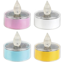 Vier Solar LED Kerzen mit verschiedenen Farben