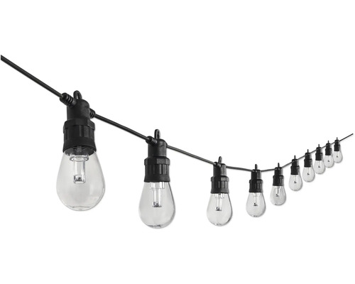 Lichterkette mit klaren Glühbirnen für den Außenbereich