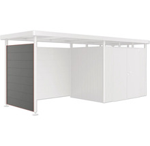 Gartenhaus mit Flachdach, Holztüren und Seitenwand