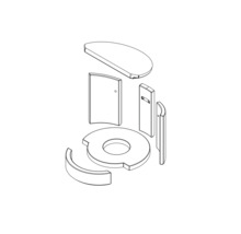 Explosionszeichnung eines Bidet-WC-Sitzes.