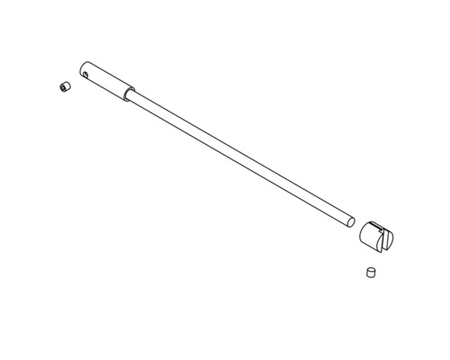 Stangenelement mit zugehörigen Kleinteilen.