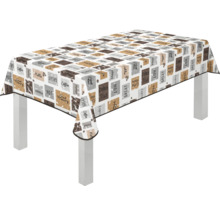 Tisch mit rechteckiger Tischdecke mit Kaffeemotiv