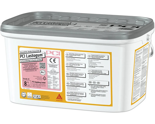 PCI Lastogum Eimer mit wasserdichter, flexibler Schutzschicht für Keramikbeläge in Dusche und Bad mit acht Kilogramm Nettoinhalt