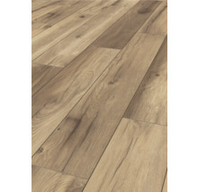 Detailaufnahme von Laminatboden in Holzoptik