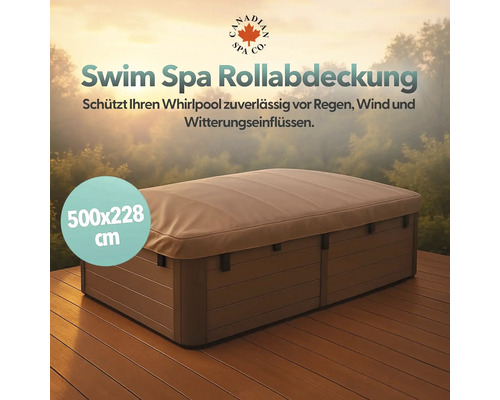 Swim Spa Rollabdeckung mit den Maßen 500 x 228 cm