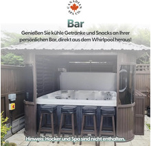 Whirlpoolbar mit vier Hockern und Dach