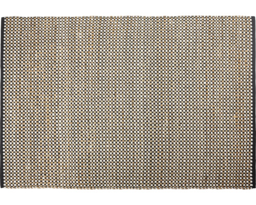 Teppich Natur Loreto schwarz 140x200 cm Teppich mit Schachbrettmuster