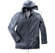 Regenjacke mit Kapuze und durchgehendem Reißverschluss