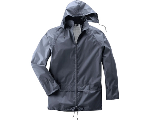 Regenjacke mit Kapuze und durchgehendem Reißverschluss