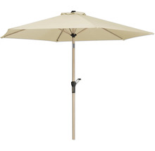 Quadratischer Gartenschirm mit Kurbelmechanismus und Holzständer