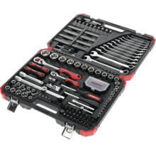 Werkzeugkoffer mit Schraubenschlüsseln, Steckschlüsseln und Bits