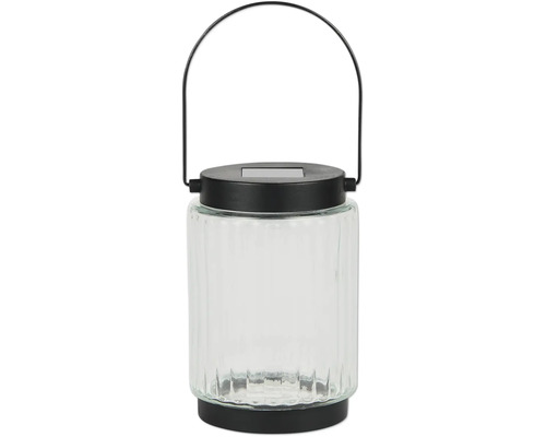 Solarlaterne aus Glas mit Tragegriff
