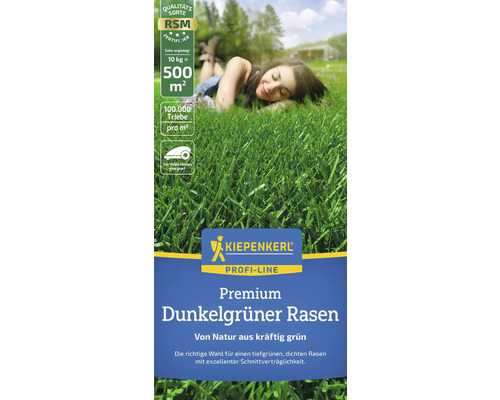 Premium dunkelgrüner Rasen von Kiepenkerl, geeignet für Mähroboter