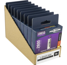 Neun Ansmann 18650 Lithium-Ionen-Akkus, 3,6 Volt, 2600 mAh in Verkaufsverpackung