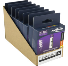 Acht Ansmann 21700 Lithium-Ionen Akkus in Verkaufsverpackung