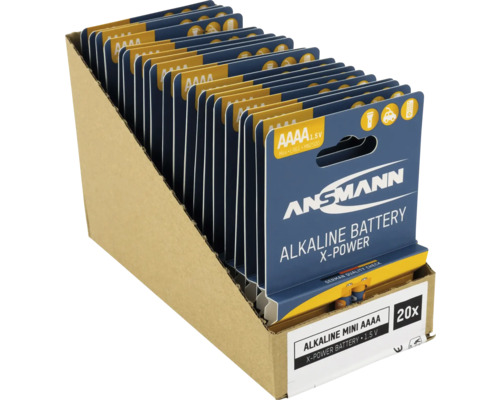Ansmann Spezialbatterie LR61 1,5 Volt 20 Stück Ansmann Alkaline Mini AAAA Batterien, 1,5 V, 20er-Pack in Verkaufsverpackung