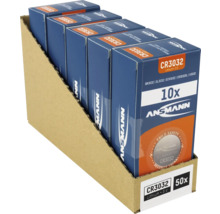 Packung mit 50 Ansmann CR3032 Lithium 3V Batterien in Pappverpackung