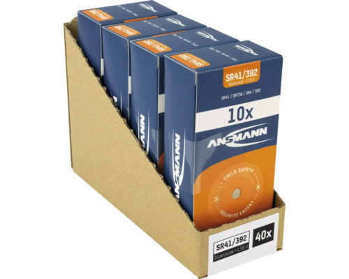 Ansmann Knopfzellen SR41/392, 1,55 V, 40er Pack in Verkaufsverpackung
