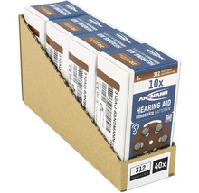Ansmann Hörgerätebatterien Größe 312, 40 Stück in einer Displaybox