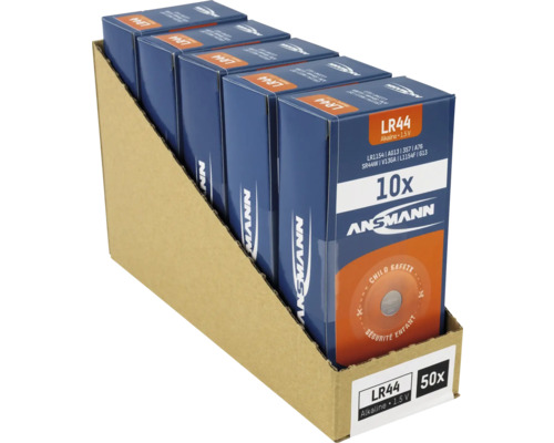 Ansmann LR44 Batterien, 1.5 V, 50er Pack in Verkaufsverpackung