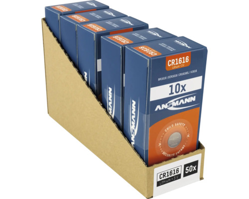 Ansmann CR1616 Lithium 3V Batterie, 50er Packung