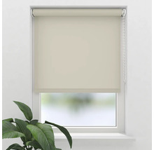 Beige Fensterrollos in einem Fenster
