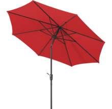 Roter Sonnenschirm mit Stahlmast