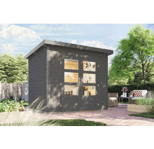 Gartenhaus mit Doppeltür und Flachdach im Garten