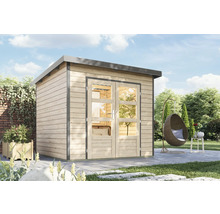 Gartenhaus aus Holz mit Doppeltür und Fenstern