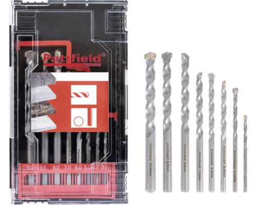 Steinbohrer Set Pattfield Ø 3-10 mm, mit Rundschaft, 8-tlg. Pattfield Steinbohrer Set mit verschiedenen Größen in transparenter Verpackung