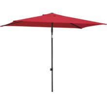 Roter Sonnenschirm mit stabilem Ständer für den Garten