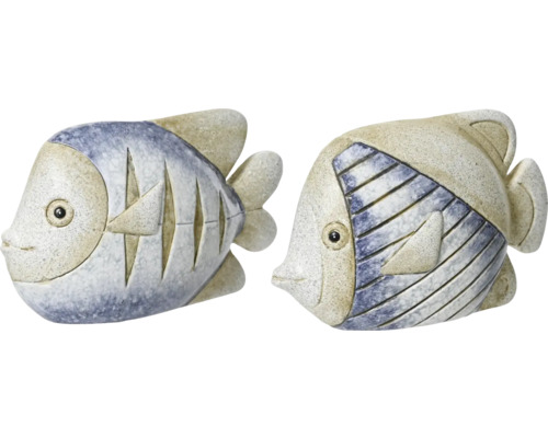 Zwei dekorative Fische aus Kunststein