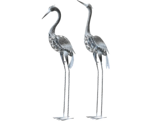Zwei Reiherfiguren aus Metall für die Gartendekoration