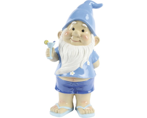 Gartenzwerg Figur mit Cocktailglas