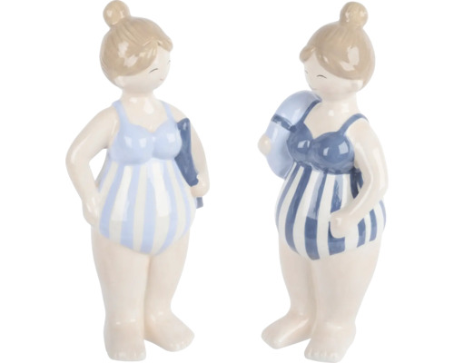 Zwei dekorative Frauenfiguren im Badeanzug