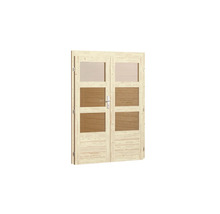 Doppeltür aus Holz mit Glaseinsätzen für Gartenhaus